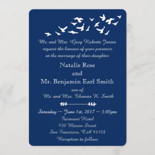 Invitation Mariage des oiseaux côtiers Simple Modèle élégan