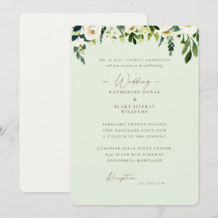 Invitation Mariage des parents de la mariée Fleur Blanche Sau