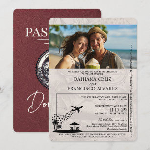 Invitation Mariage des passeports de la République Dominicain
