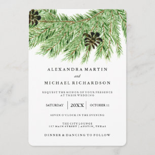 Invitation Mariage des pins d'hiver