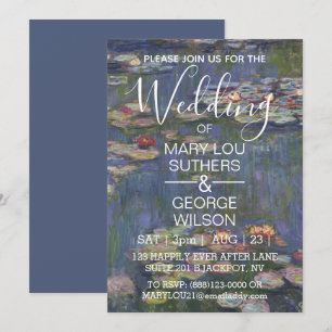 Invitation Mariage des puits de Claude Monet