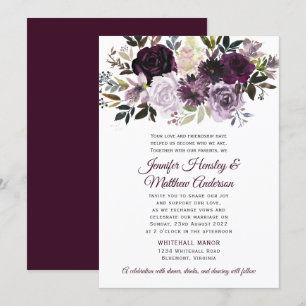 Invitation Mariage des Roses de Lavender Pink White Peonies