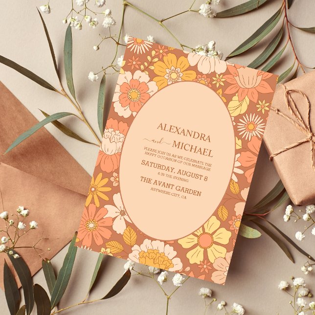 Invitation Mariage des tonalités à thème des années 70 Super  (Créateur téléchargé)