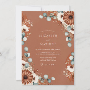 Invitation Mariage Désertique Naturel Terracotta