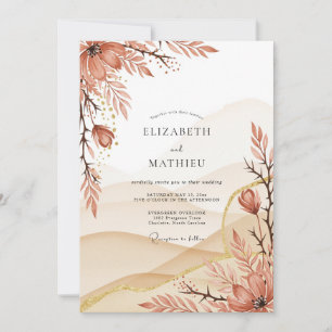 Invitation Mariage Désertique Terracotta Élégant