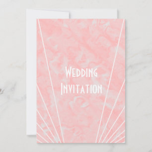 Invitation Mariage Design Art Déco Marbre Rose