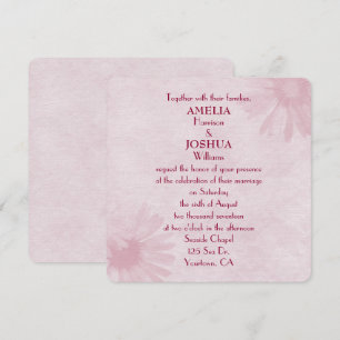Invitation mariage design rose pâle