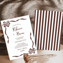 Mariage d'esquisse de ruban à ruban à main Brown