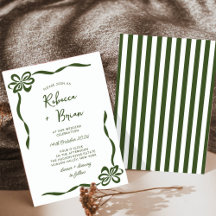 Mariage d'esquisse de ruban à ruban à main verte