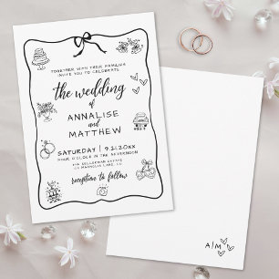 Invitation Mariage Dessiné avec Fantaisie