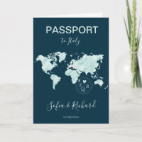 Mariage Destination Passport Gold World Map Invita
