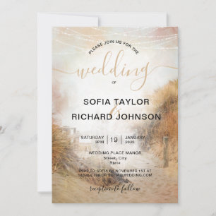 Invitation Mariage Destination Sand Dunes Beach Grass Invitat
