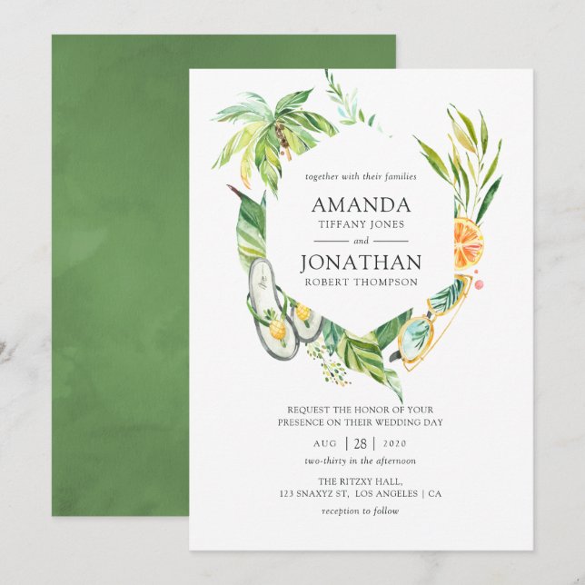 Invitation Mariage d'été (Devant / Derrière)