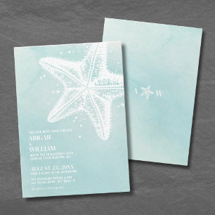 Invitation Mariage d'été à la plage à l'aquarelle