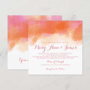 Invitation Mariage d'été Aquarelle de corail rose pâle