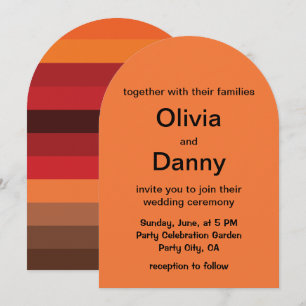 Invitation Mariage d'été aux rayures de coucher de soleil
