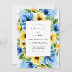 Invitation Mariage d'été en jaune d'Azur plein d'entrain