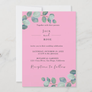 Invitation Mariage d'été Eucalyptus de verdure rustique.