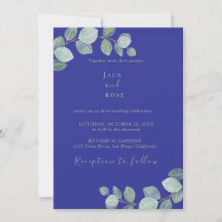 Invitation Mariage d'été Eucalyptus de verdure rustique.