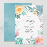 Mariage d'été floral tropical pastel démodé