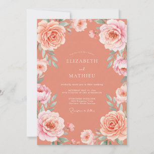 Invitation Mariage d'été gracieux en terracotta