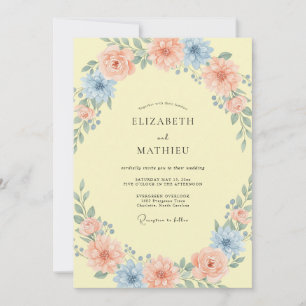 Invitation Mariage d'été jaune pâle et joyeux