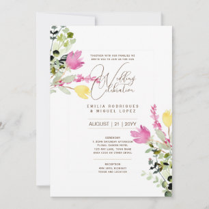 Invitation Mariage d'été joli Fleurs Style romantique
