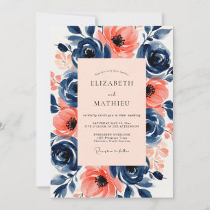 Invitation Mariage d'été naval pêche vif