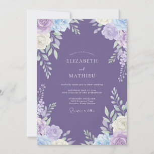 Invitation Mariage d'été opulent lavande