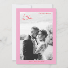 Invitation Mariage d'été rose Enregistrez la date