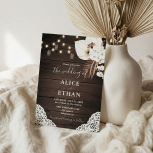 Invitation Mariage d'été Rustique Boho Boho Tropical Fleurs