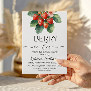 Invitation Mariage d'été sous le signe de la fraise en amour