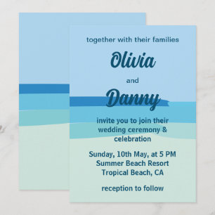 Invitation Mariage d'été sur la plage ensoleillée