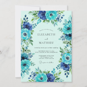 Invitation Mariage d'été vert menthe pétillant
