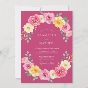 Invitation Mariage d'été vibrant magenta