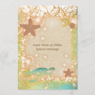 Invitation mariage d'étoile de mer bleue Brown