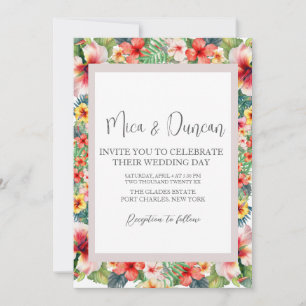 Invitation Mariage d'Hibiscus tropical