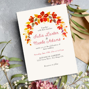 Invitation Mariage d'hibiscus tropicaux d'Orange brulé