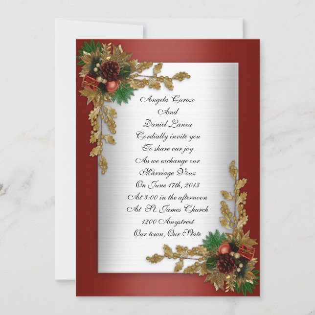 Invitation Mariage d'hiver (Devant)