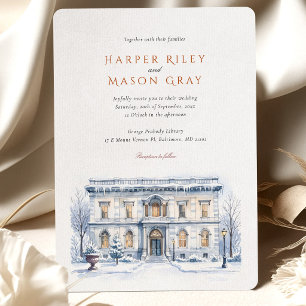 Invitation Mariage d'hiver à la bibliothèque George Peabody