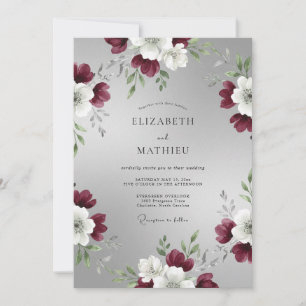 Invitation Mariage d'hiver argenté et solennel