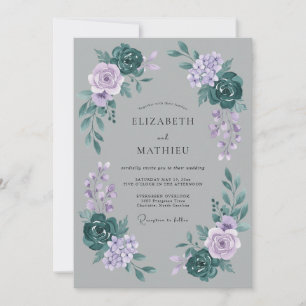 Invitation Mariage d'hiver atmosphérique gris