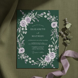 Invitation Mariage d'hiver atmosphérique vert foncé