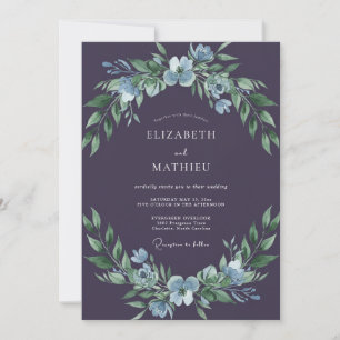 Invitation Mariage d'hiver attirant prune