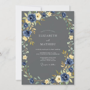Invitation Mariage d'Hiver au Charbon Raffiné