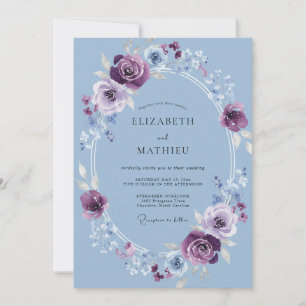 Invitation Mariage d'hiver au chardon pourpre raffiné