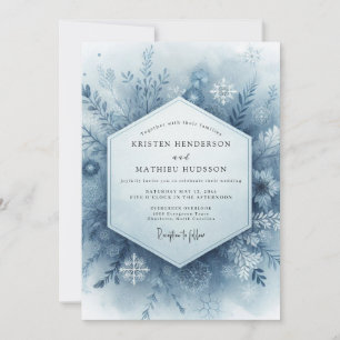 Invitation Mariage d'Hiver Bleu