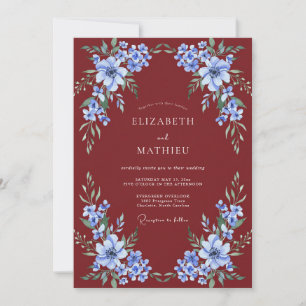 Invitation Mariage d'hiver bourguignon audacieux et lunatique