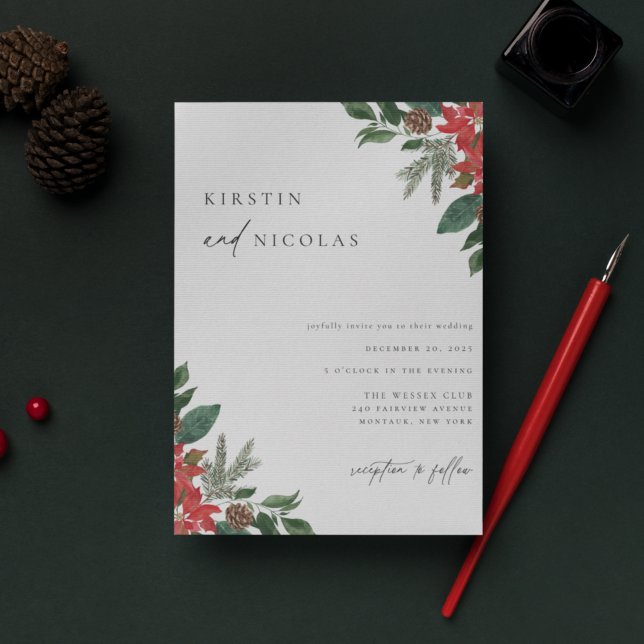 Invitation Mariage d'hiver chic contemporain (Créateur téléchargé)