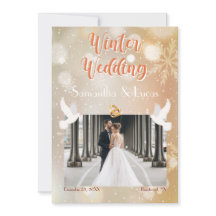 Mariage d'hiver Couple Photo Mariage d'or